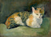 Chat sur coussin vert I - August Macke — vista de la obra
