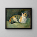 Chat sur coussin vert I - August Macke — cuadro enmarcado en la pared