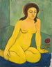 Niña desnuda con una flor roja - August Macke — vista de la obra