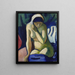 Nude girl with scarf - August Macke — framed artwork on a wall