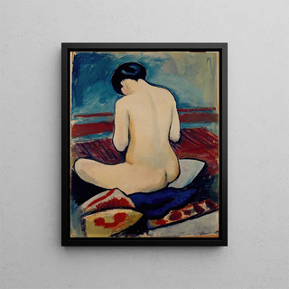 August Macke - Sitting Nude with Pillow.webp