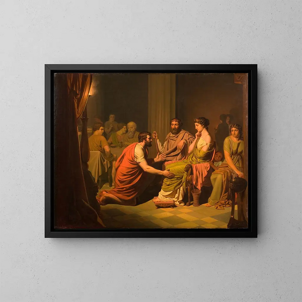 Ulysse frente a Alcinoos, rey de los feacios - August Malmström — cuadro enmarcado en la pared