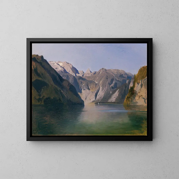 Vista del Königssee - August Schaeffer von Wienwald — cuadro enmarcado en la pared