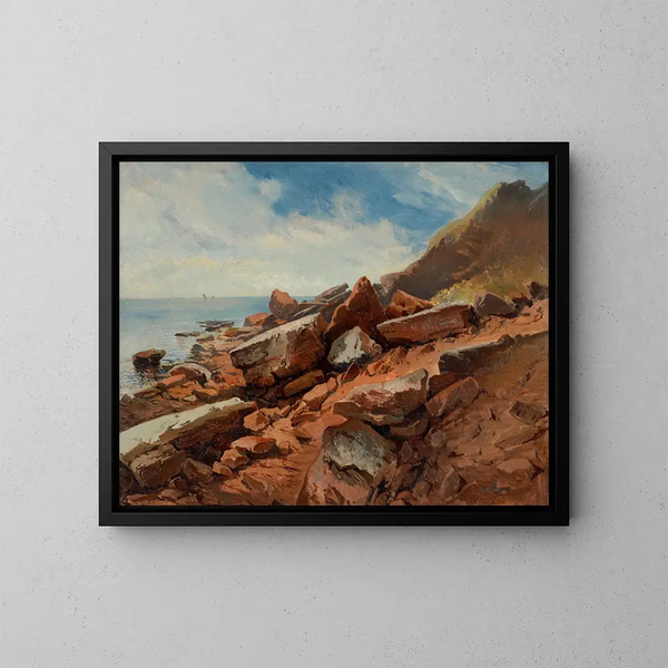 Piedras levantadas en Helgoland - August Schaeffer von Wienwald — cuadro enmarcado en la pared