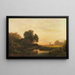 Evening Landscape Painting - August Seidel — framed artwork on a wall