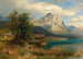 View of Lake Grundlsee with Backenstein - August Wilhelm Leu — artwork view