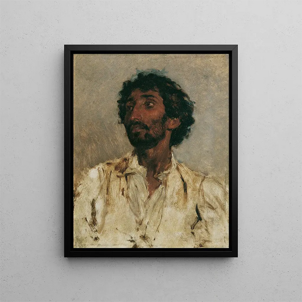 Busto de una gitana - August von Pettenkofen — cuadro enmarcado en la pared