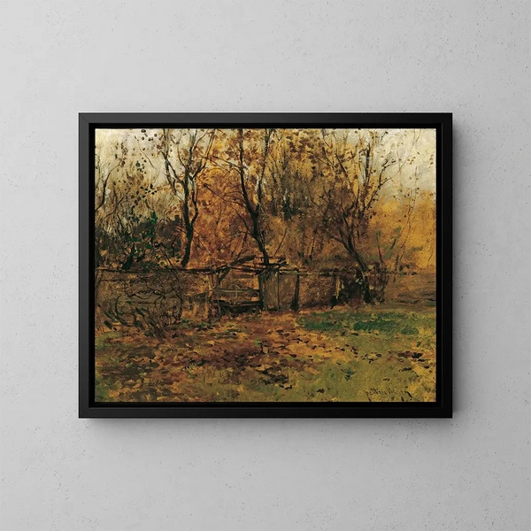 El jardín del pintor Franz von Lenbach en Múnich - August von Pettenkofen — cuadro enmarcado en la pared