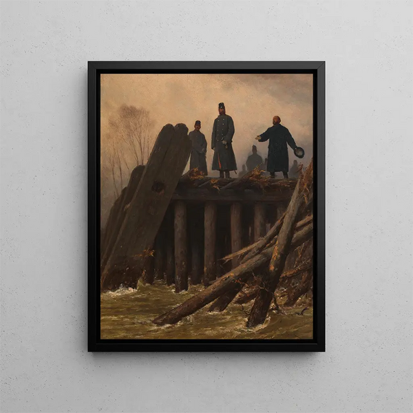 L'inundación de febrero de 1862 - August von Pettenkofen — cuadro enmarcado en la pared