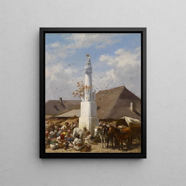 Mercado de pulgas de Szolnok - August von Pettenkofen — cuadro enmarcado en la pared