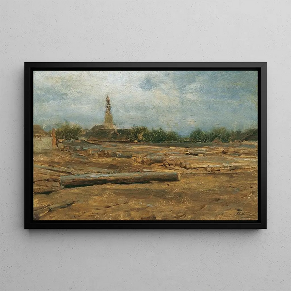 Place de Bois cerca de Szolnok - August von Pettenkofen — cuadro enmarcado en la pared