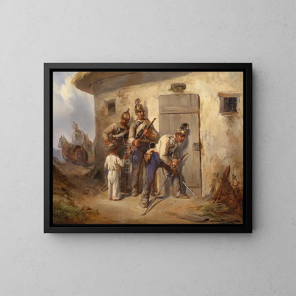Dragón del ejército austriaco - August von Pettenkofen — cuadro enmarcado en la pared