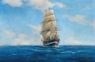 August von Ramberg - A ThreeMaster off a Southern Coast.webp