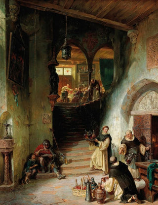 August von Wille - An Important Guest At The Monastery.webp
