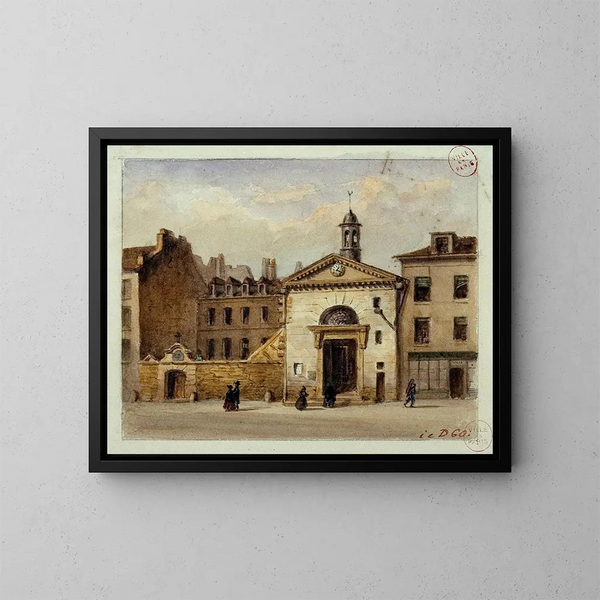 La chapelle Saint-Jean et l'entrée du cimetière Saint-Eustache - Auguste Sébastien Bénard — framed artwork on a wall