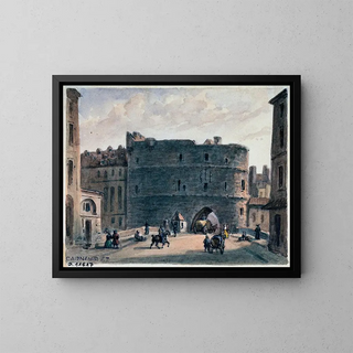 El pequeño Châtelet - Auguste Sébastien Bénard — cuadro enmarcado en la pared