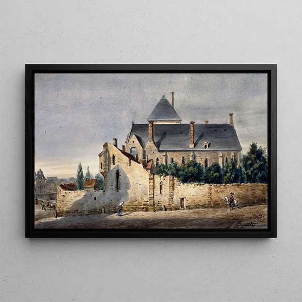 Los restos de los edificios del hotel del Petit Bourbon - Auguste Sébastien Bénard — cuadro enmarcado en la pared