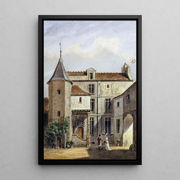 Casa conocida como de Saint-Louis en la calle des Marmousets Saint Marcel - Auguste Sébastien Bénard — cuadro enmarcado en la pared