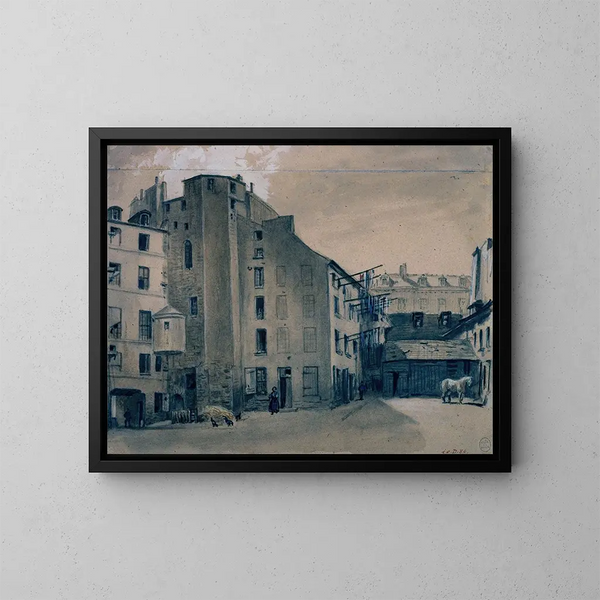 the Pilgrims' Round, Cour Saint-Jean de Latran - Auguste Sébastien Bénard — framed artwork on a wall