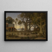 Scene in moonlight with Indian figures and elephants among the banyans in North India - Auguste Borget — framed artwork on a wall