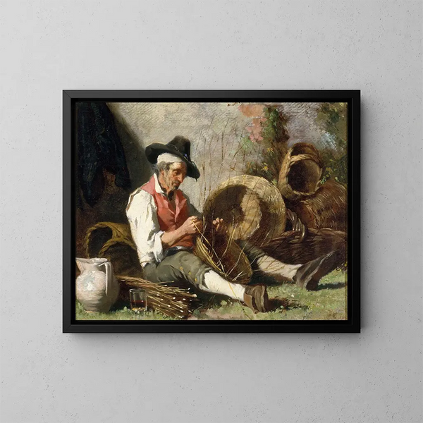 El cesterero - Auguste Dutuit — cuadro enmarcado en la pared