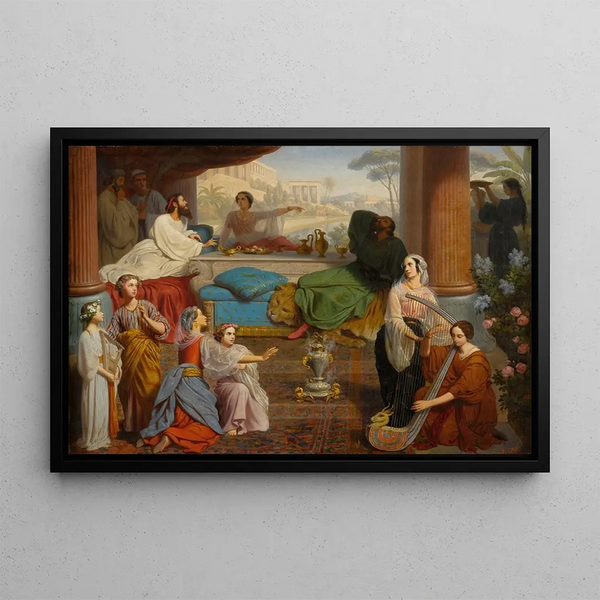 Auguste JeanBaptiste Leloir - Queen Esther Denouncing Haman.webp