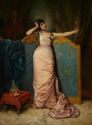 Auguste Toulmouche - Admiring her looks.webp