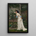Mujer y rosas - Auguste Toulmouche — cuadro enmarcado en la pared