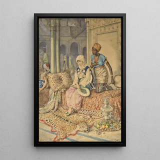 Augusto Ballerini - Woman and her maid in a harem.webp