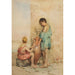 Reproduction of the painting At the Fountain - Augusto Bompiani