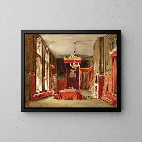 Estudio para el salón de dibujo de Saint-James en el Microcosmos de Londres - Augustus Charles Pugin — cuadro enmarcado en la pared