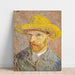 Reproducción del cuadro Autorretrato con sombrero de paja - Vincent van Gogh