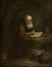 Ermitaño en oración - Balthasar Beschey — vista de la obra