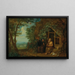 The Hermits Paul and Antoine in a landscape nourished by a crow - Balthasar Beschey — framed artwork on a wall
