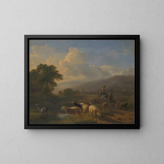 Balthasar Paul Ommeganck - Shepherds with Sheep in a Mountainous Landscape.webp