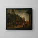 Street theater in the courtyard in Antwerp - Balthasar van den Bossche — framed artwork on a wall
