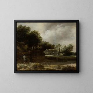 Balthasar van der Veen - Peasant Huts Along a Stream.webp