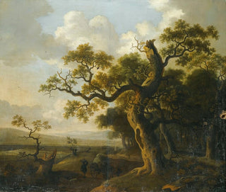 Barend Appelman - Landscape With A Wagon Near An Oak Tree.webp