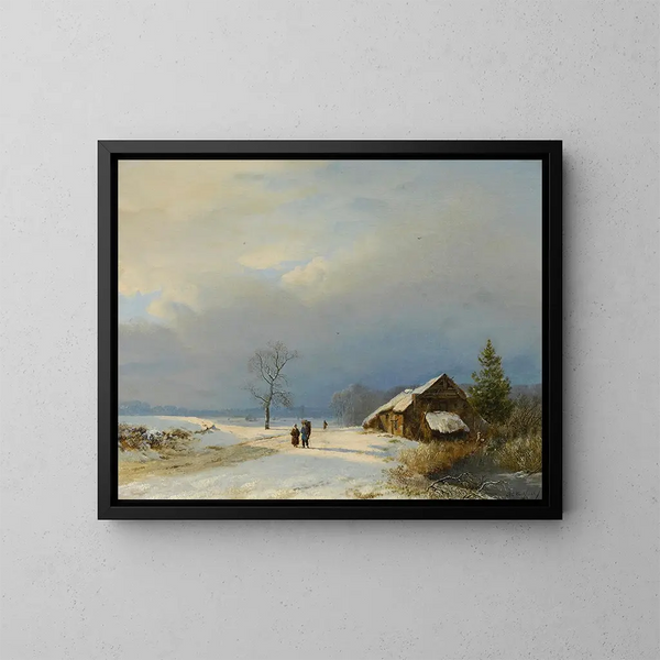 Dutch Winter Painting in the Gooi - Barend Cornelis Koekkoek — framed artwork on a wall