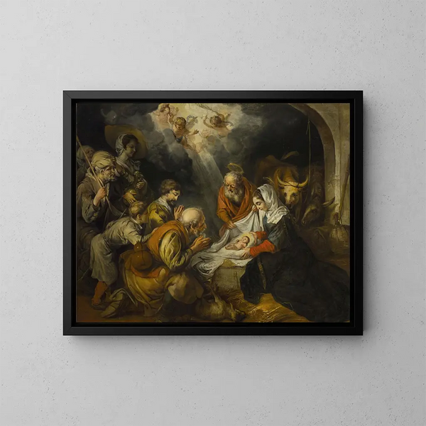 Adoración de los pastores - Barent Fabritius — cuadro enmarcado en la pared