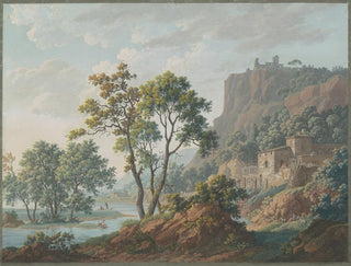 Baron LouisAlbertGuillain Bacler dAlbe - River Landscape with Castles and Fishermen.webp