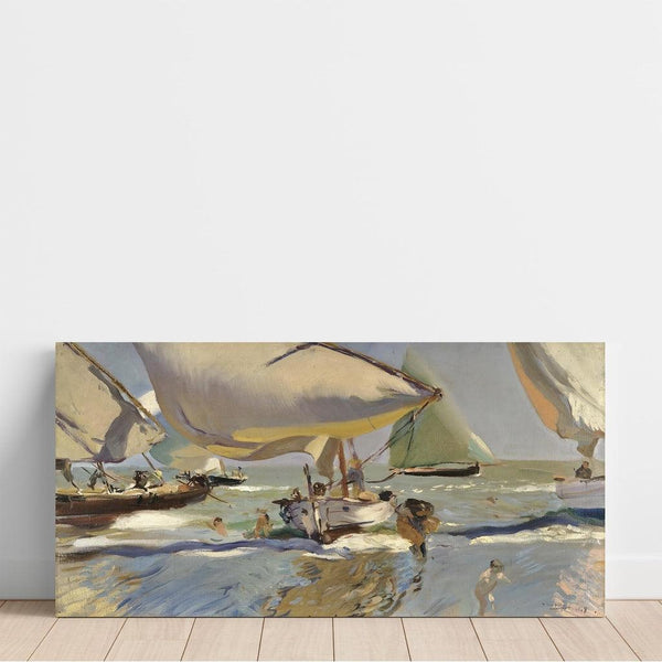 Reproducción del cuadro Barcas en la playa - Joaquín Sorolla