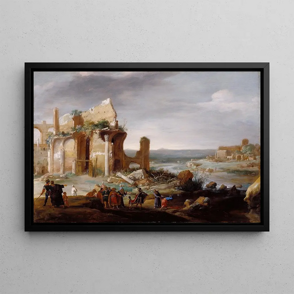 Bartholomeus Breenbergh - Moses and Aaron Changing the Rivers of Egypt to Blood.webp