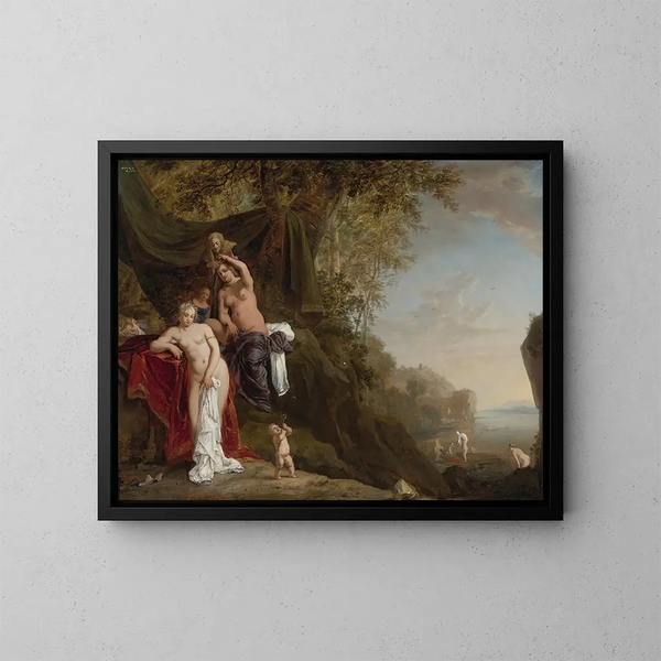 Nymphe se bañando - Bartholomeus Breenbergh — cuadro enmarcado en la pared