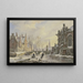 Skaters on a canal in Amsterdam - Bartholomeus Johannes van Hove — framed artwork on a wall