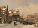 Vista de invierno de la ciudad - Bartholomeus Johannes van Hove — vista de la obra