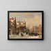 Vista de invierno de la ciudad - Bartholomeus Johannes van Hove — cuadro enmarcado en la pared