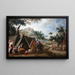 Laban buscando a sus dioses domésticos robados - Bartolomé Esteban Murillo — cuadro enmarcado en la pared