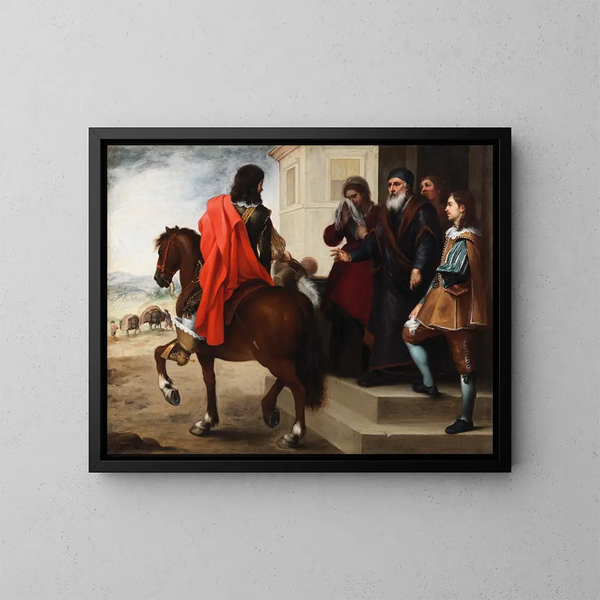 La partida del hijo pródigo - Bartolomé Esteban Murillo — cuadro enmarcado en la pared