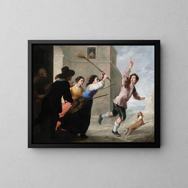 El hijo pródigo expulsado - Bartolomé Esteban Murillo — cuadro enmarcado en la pared